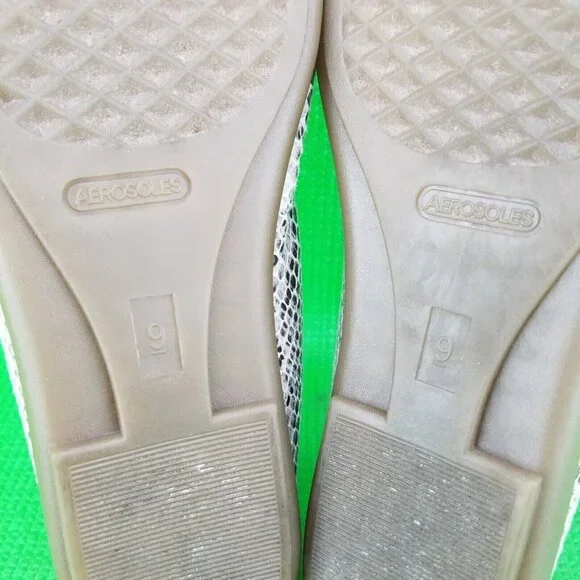 ✅Aerosoles Sherbet Faux Snake-Skin Ballet Flats Women's 9M Slip On Shoes - Picture 15 of 16